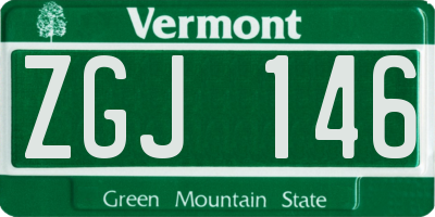 VT license plate ZGJ146