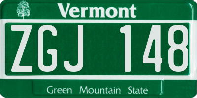 VT license plate ZGJ148