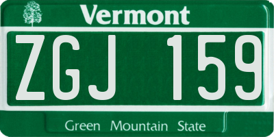 VT license plate ZGJ159
