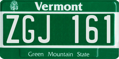 VT license plate ZGJ161