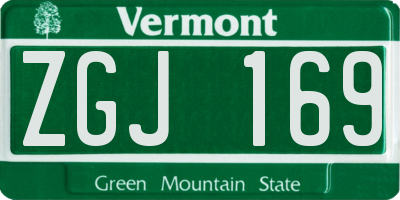 VT license plate ZGJ169