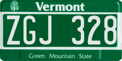 VT license plate ZGJ328