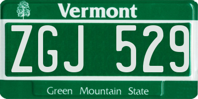 VT license plate ZGJ529