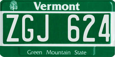 VT license plate ZGJ624