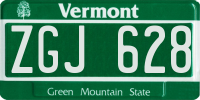 VT license plate ZGJ628
