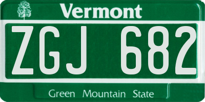 VT license plate ZGJ682