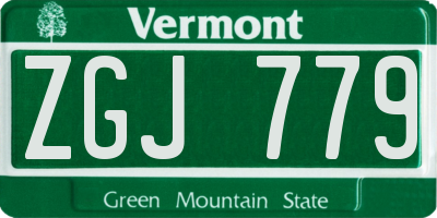 VT license plate ZGJ779