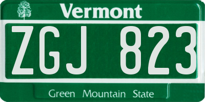 VT license plate ZGJ823