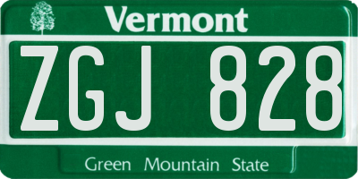VT license plate ZGJ828