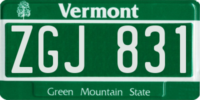 VT license plate ZGJ831