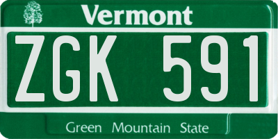 VT license plate ZGK591