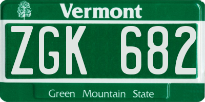VT license plate ZGK682