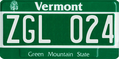 VT license plate ZGL024