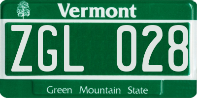 VT license plate ZGL028