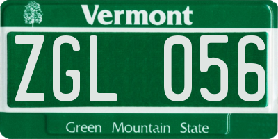 VT license plate ZGL056