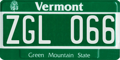 VT license plate ZGL066