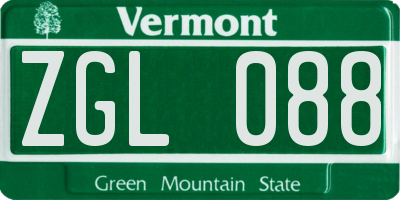 VT license plate ZGL088