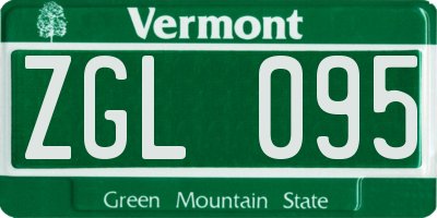 VT license plate ZGL095