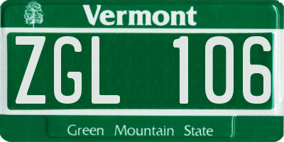 VT license plate ZGL106