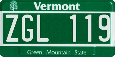 VT license plate ZGL119