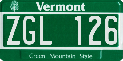 VT license plate ZGL126