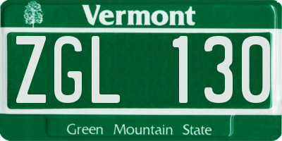 VT license plate ZGL130