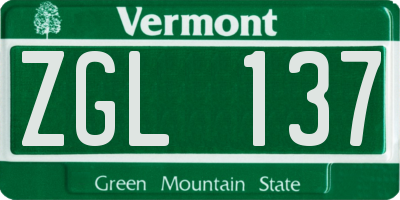 VT license plate ZGL137