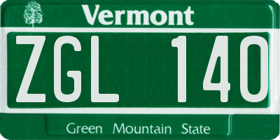 VT license plate ZGL140