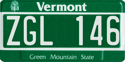 VT license plate ZGL146