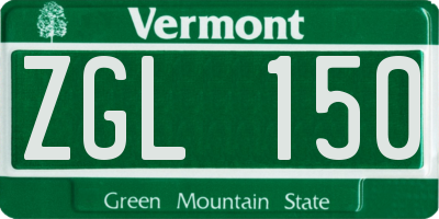 VT license plate ZGL150