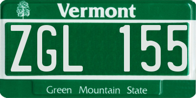 VT license plate ZGL155
