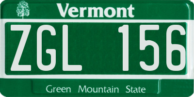 VT license plate ZGL156