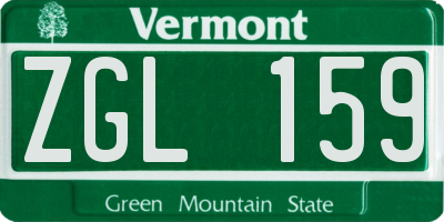 VT license plate ZGL159