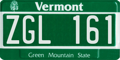 VT license plate ZGL161