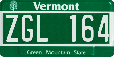 VT license plate ZGL164