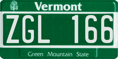 VT license plate ZGL166