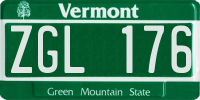 VT license plate ZGL176