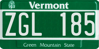 VT license plate ZGL185