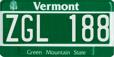 VT license plate ZGL188