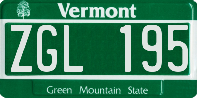 VT license plate ZGL195