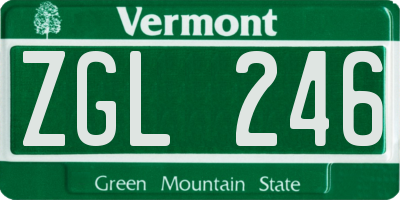 VT license plate ZGL246