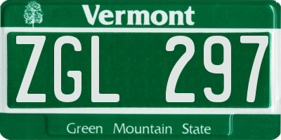 VT license plate ZGL297