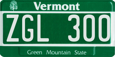VT license plate ZGL300
