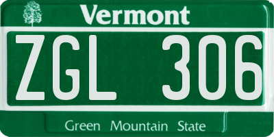 VT license plate ZGL306