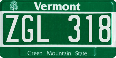 VT license plate ZGL318