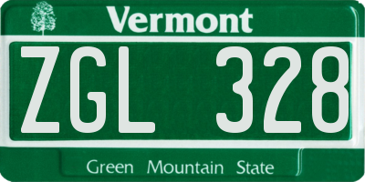 VT license plate ZGL328