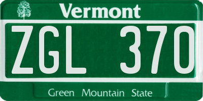 VT license plate ZGL370