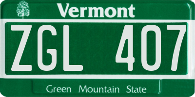 VT license plate ZGL407