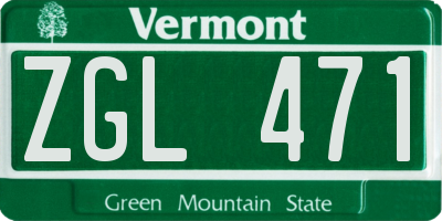 VT license plate ZGL471