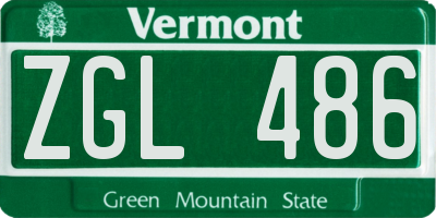 VT license plate ZGL486